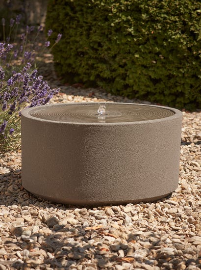 Textured Round Water Fountain - Mocha