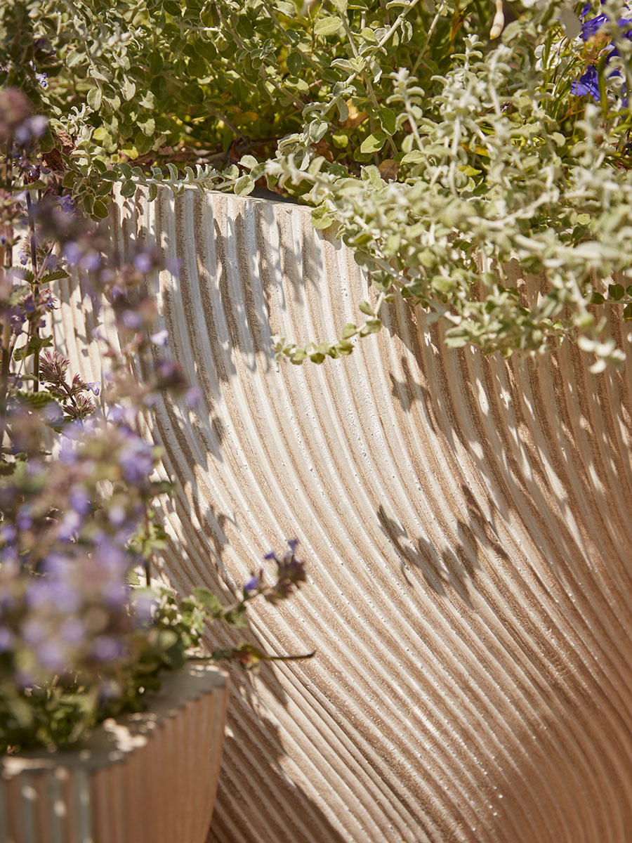 Product photograph of Two Cream Spiral Planters - Large from Cox and Cox.