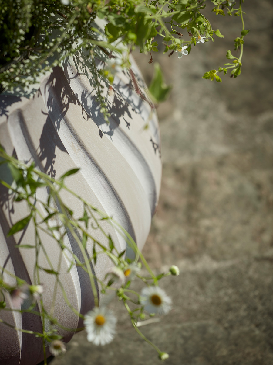 Product photograph of Two Flourette Planters from Cox and Cox.