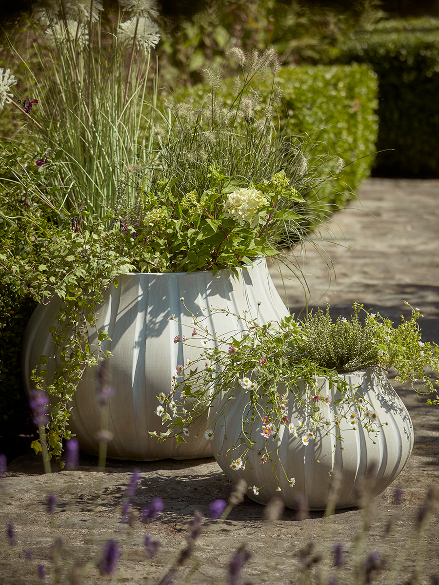 Product photograph of Two Flourette Planters from Cox and Cox