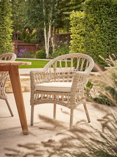 Two Decorative Weave Dining Chairs