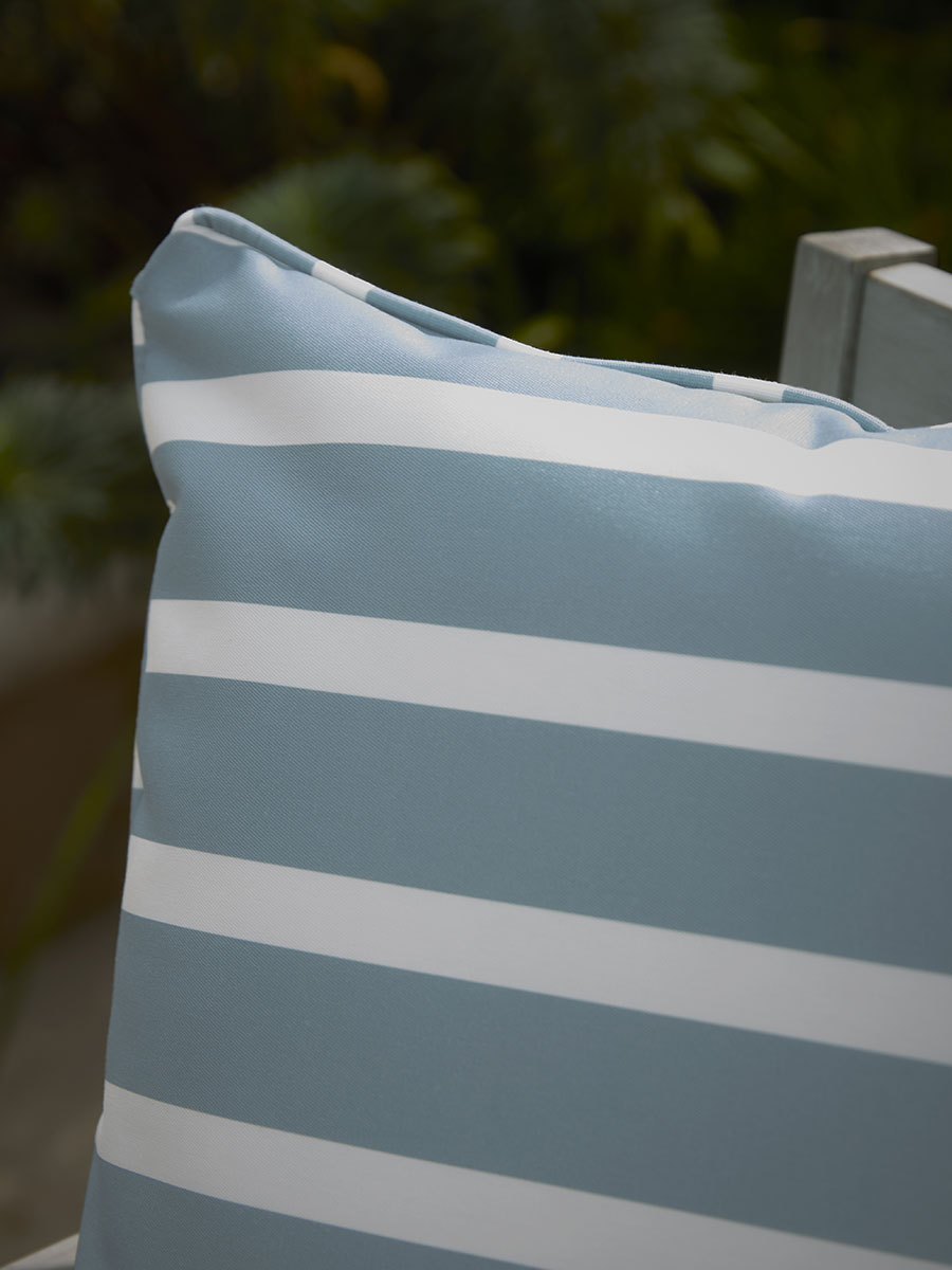 Product photograph of Sonta Outdoor Cushion - Dawn Blue from Cox and Cox.