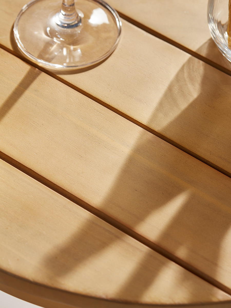 Product photograph of Round Acacia Side Table from Cox and Cox.