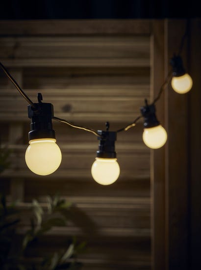 Three Solar Round Festoon Bulb Lights