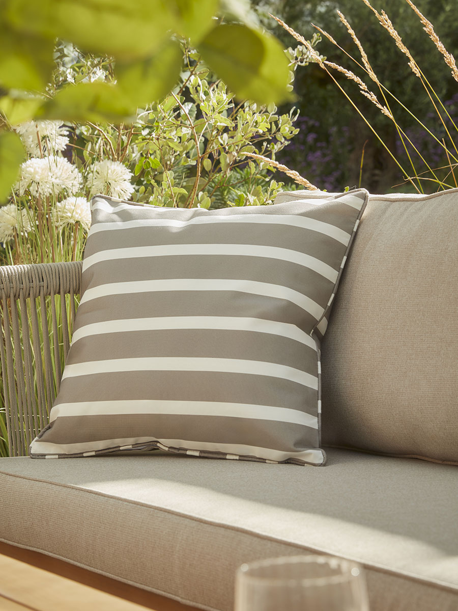 Product photograph of Sonta Outdoor Cushion - Grey from Cox and Cox