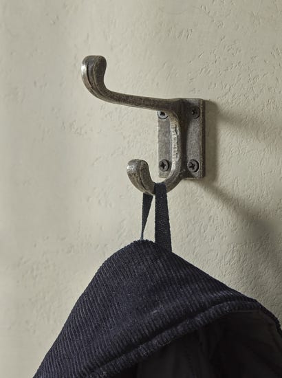Double Coat Hook - Cast Iron