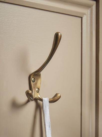 Triple Coat Hook - Antique Brass