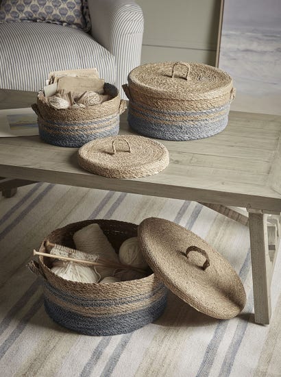 Three Striped Storage Baskets