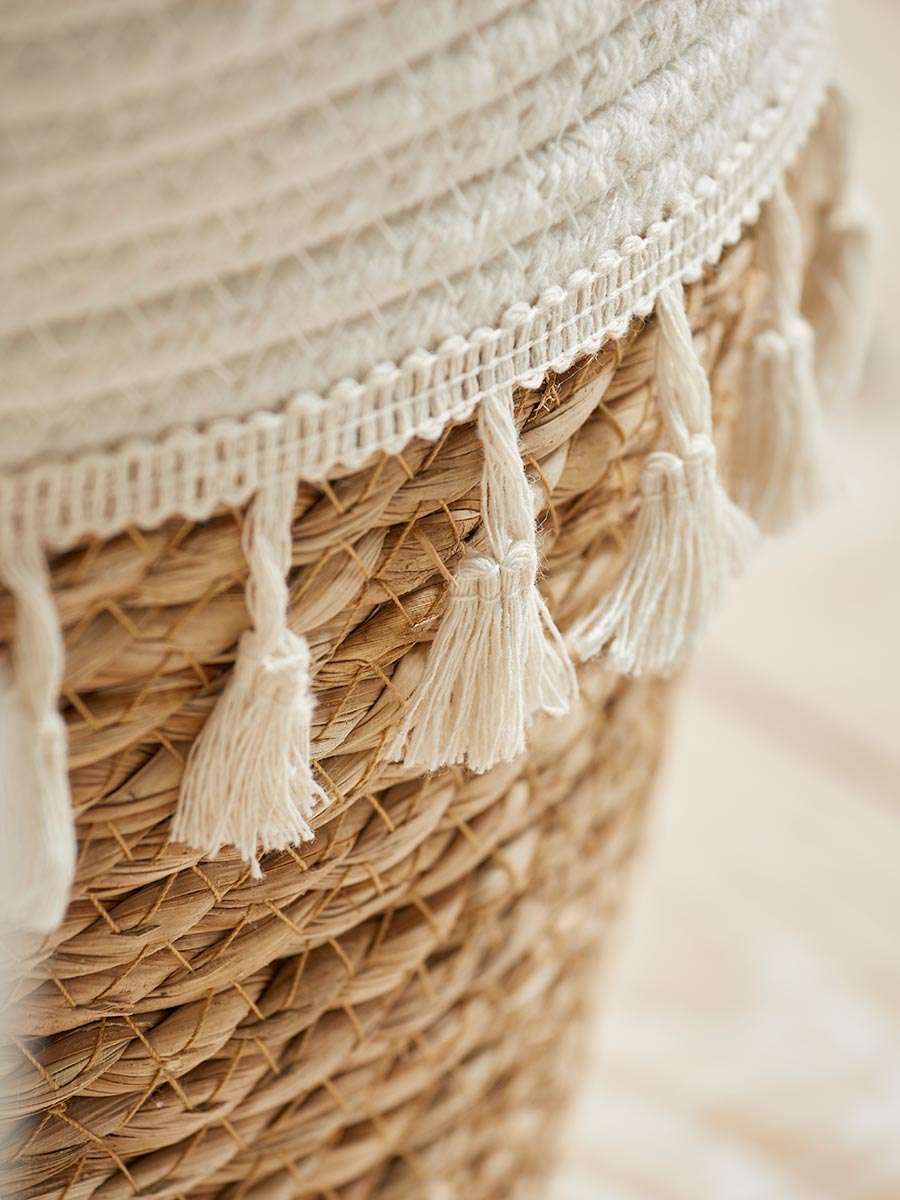 Product photograph of Three Tasselled Storage Baskets from Cox and Cox.