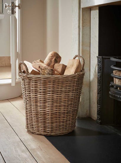 Rattan Log Basket - Round