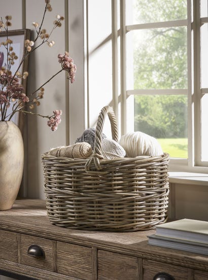 Rattan Handled Storage Basket