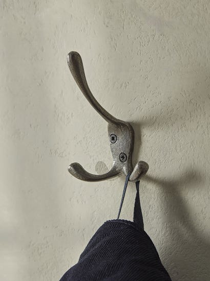 Triple Coat Hook - Cast Iron