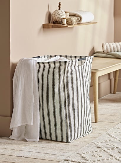 Striped Laundry Basket