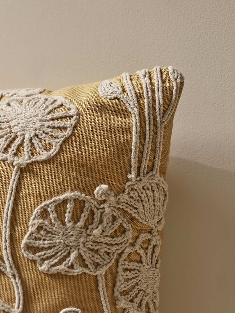 Product photograph of Elmwood Cushion - Buttercup from Cox and Cox.