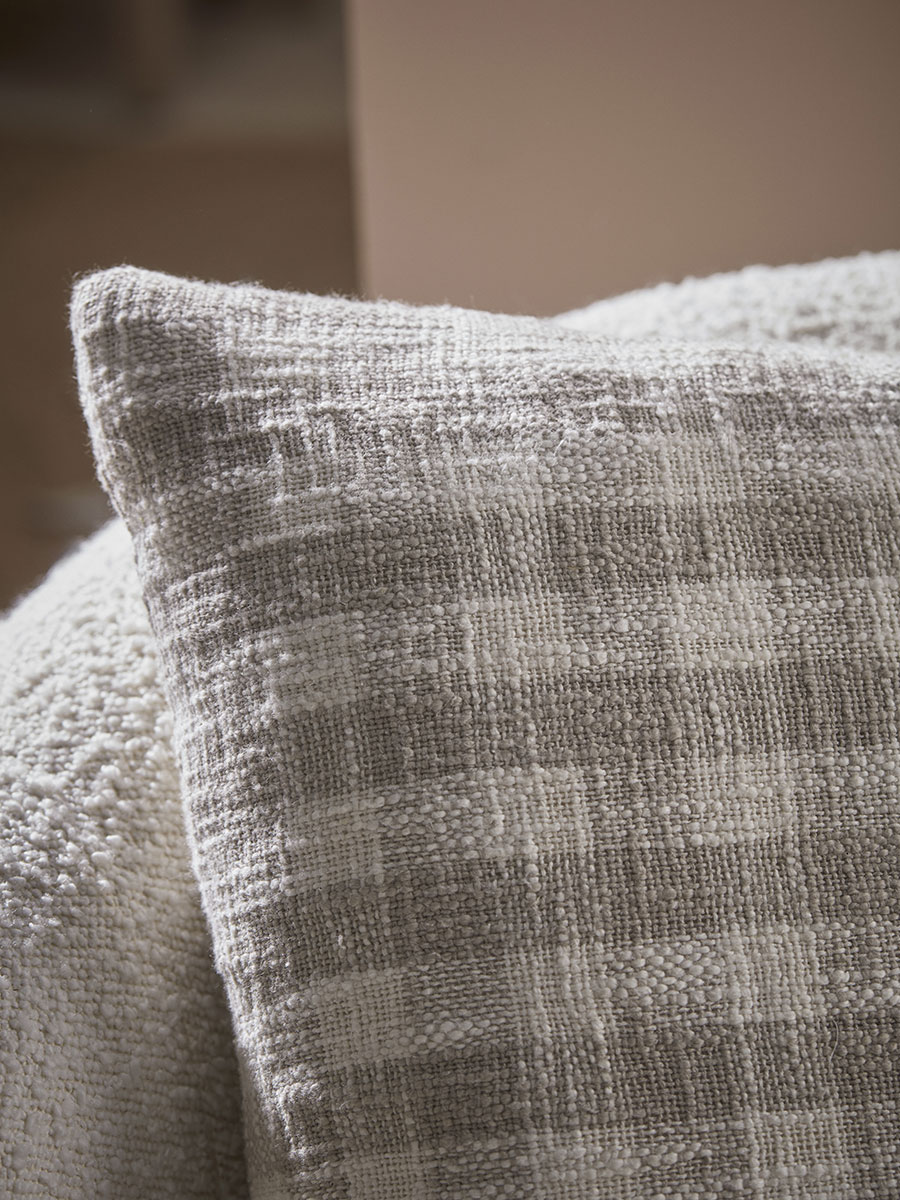 Product photograph of Natural Gingham Cushion from Cox and Cox.