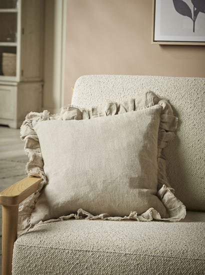 Ruffle Square Cushion - Natural