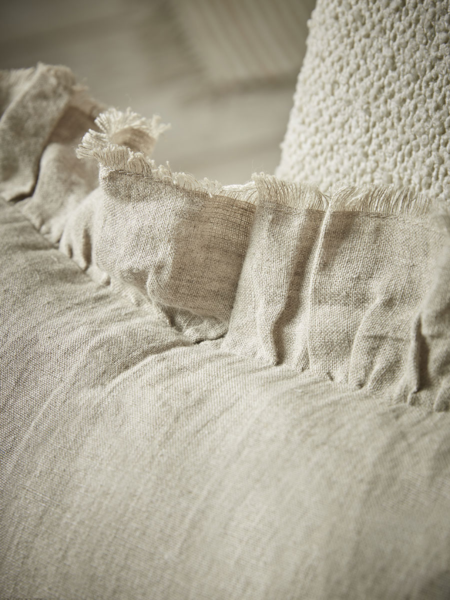 Product photograph of Ruffle Square Cushion - Natural from Cox and Cox.
