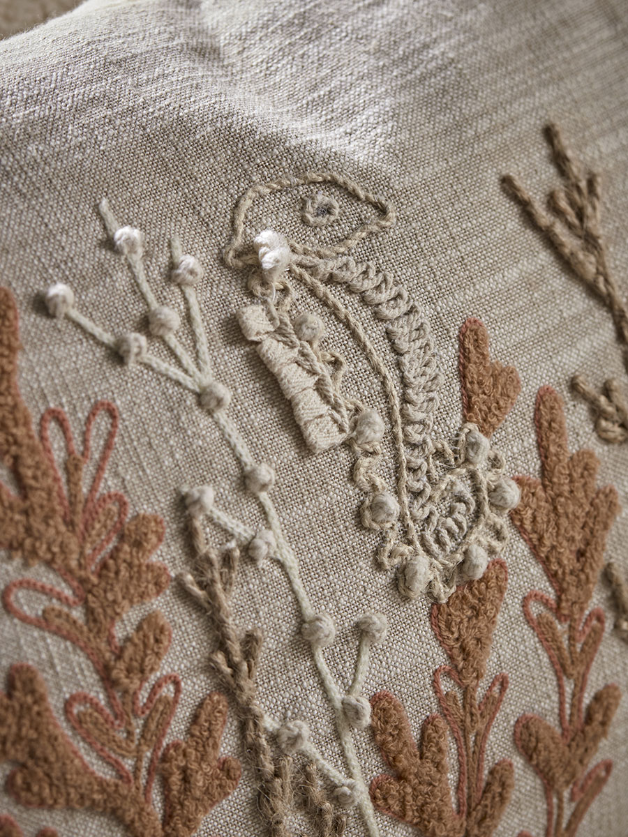 Product photograph of Aquatic Embroided Cushion from Cox and Cox.