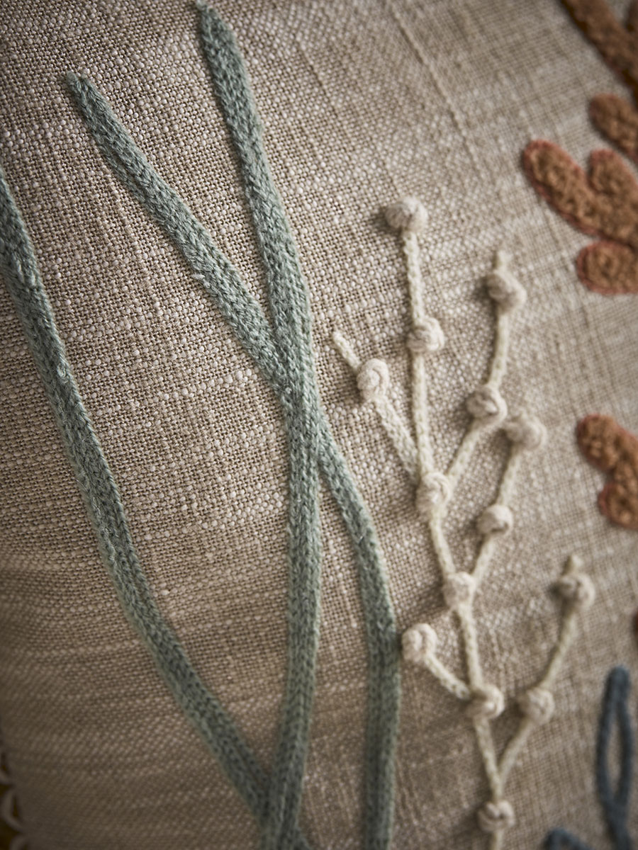 Product photograph of Aquatic Embroided Cushion from Cox and Cox.