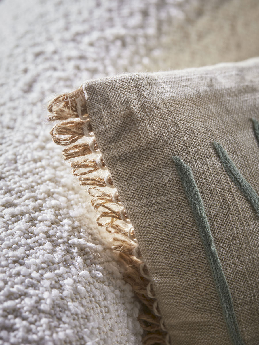 Product photograph of Aquatic Embroided Cushion from Cox and Cox.