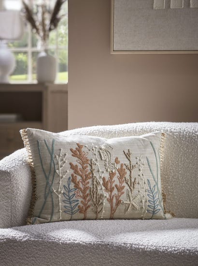 Aquatic Embroided Cushion