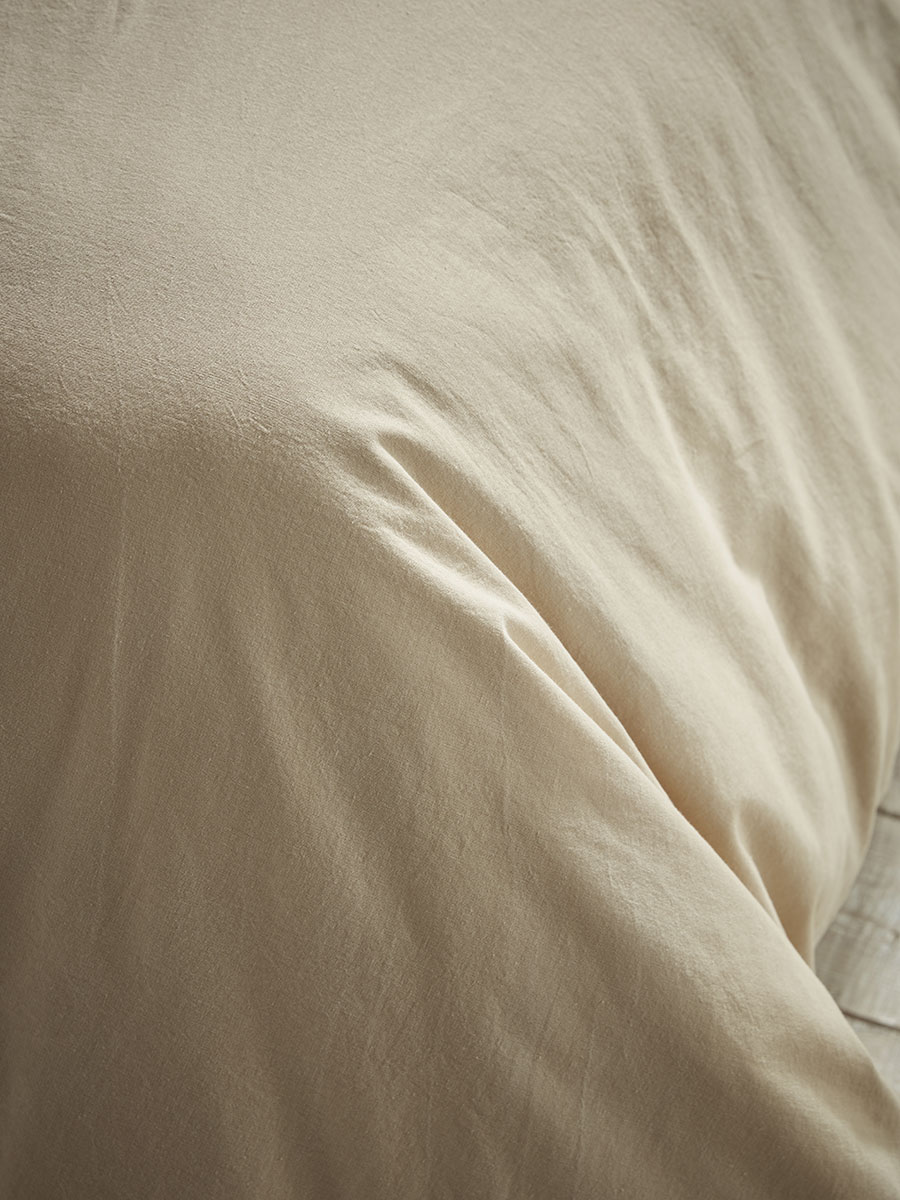 Product photograph of Cotton King Duvet Cover Set - Flax from Cox and Cox.