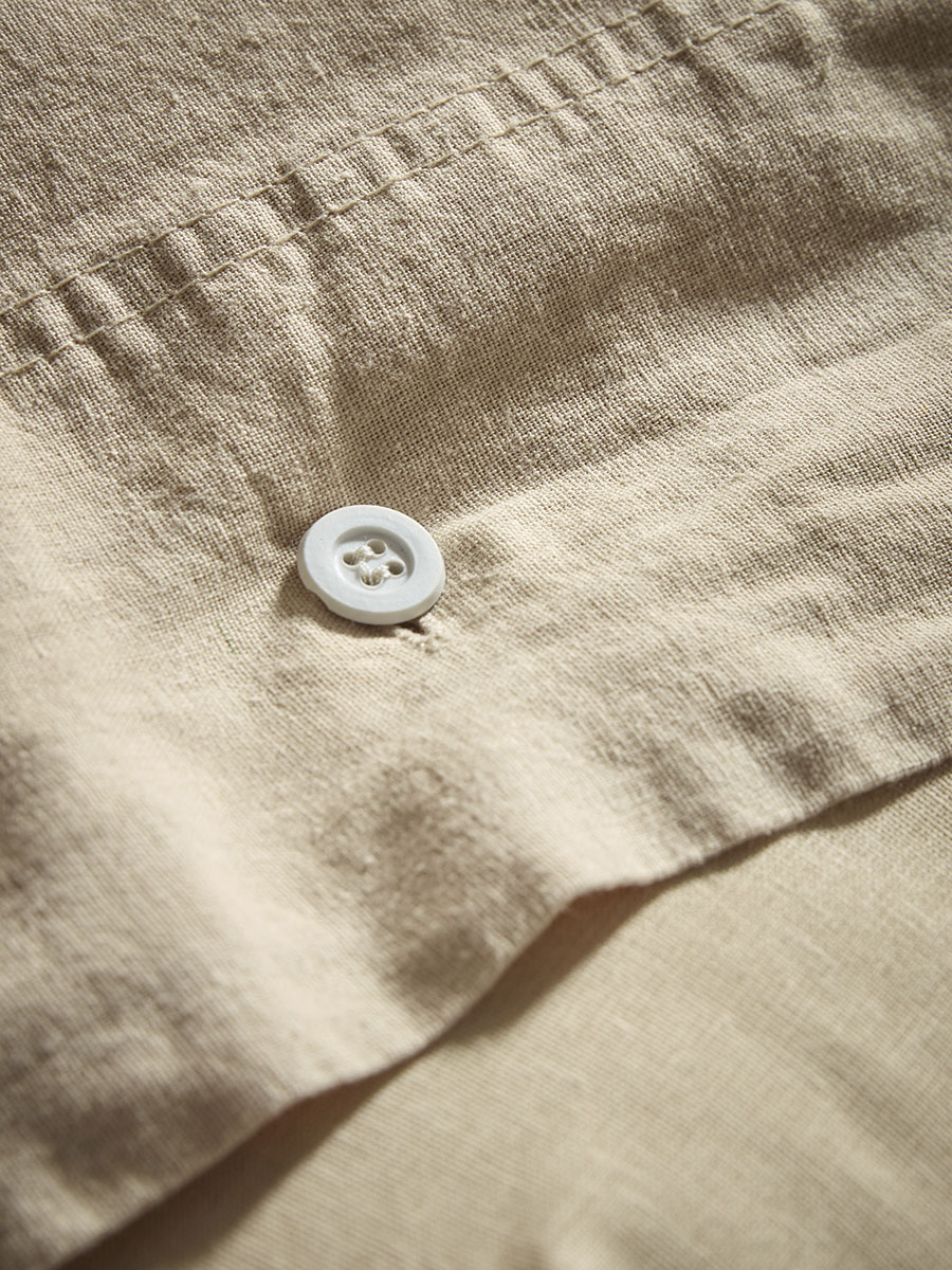 Product photograph of Cotton Double Duvet Cover Set - Flax from Cox and Cox.