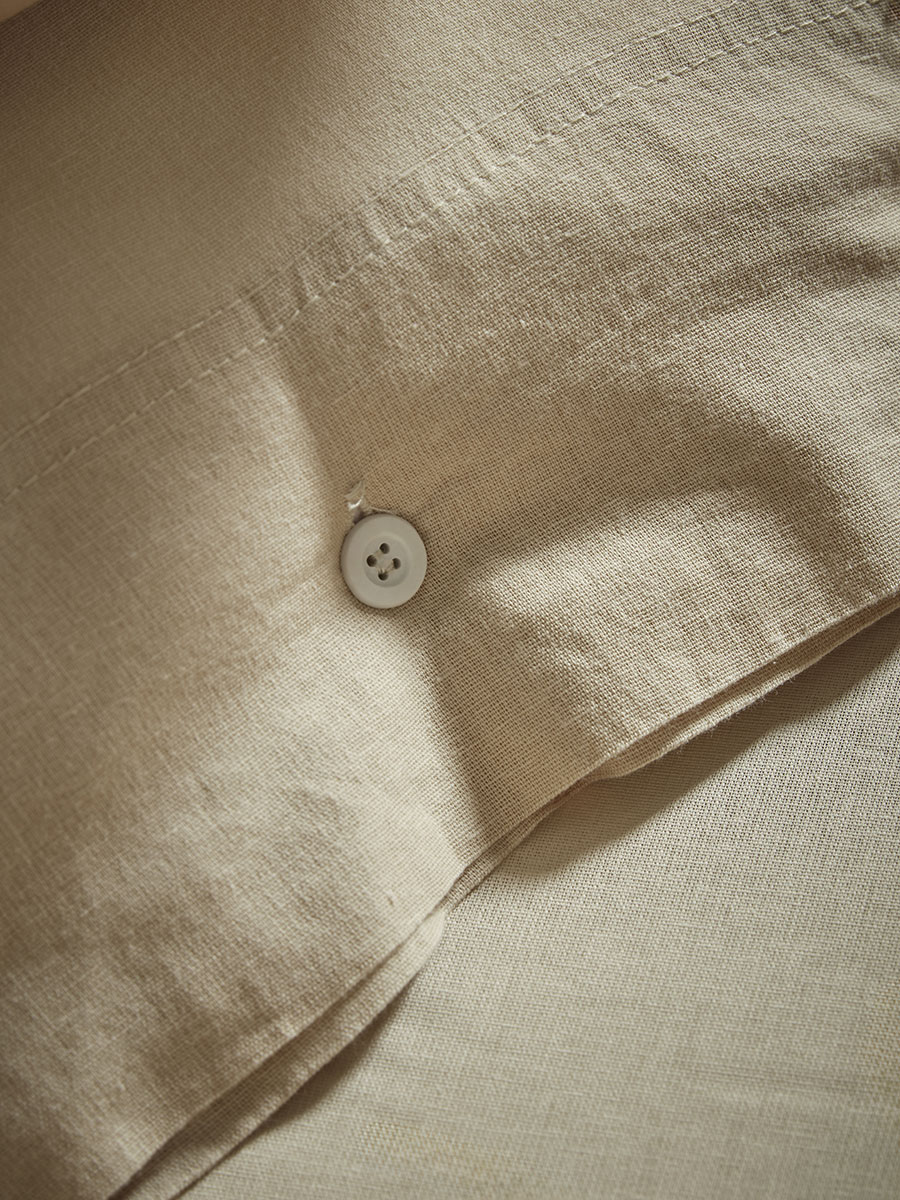 Product photograph of Cotton King Duvet Cover Set - Flax from Cox and Cox.