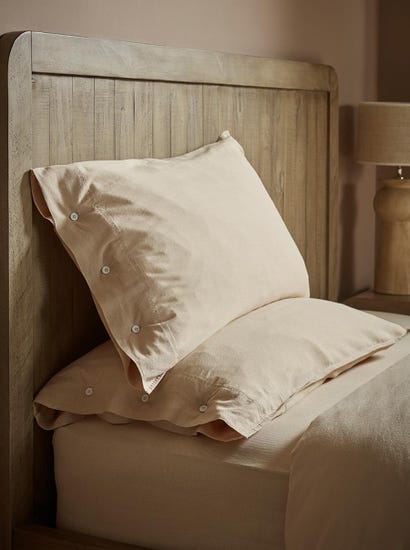 Two Cotton Pillowcases - Flax
