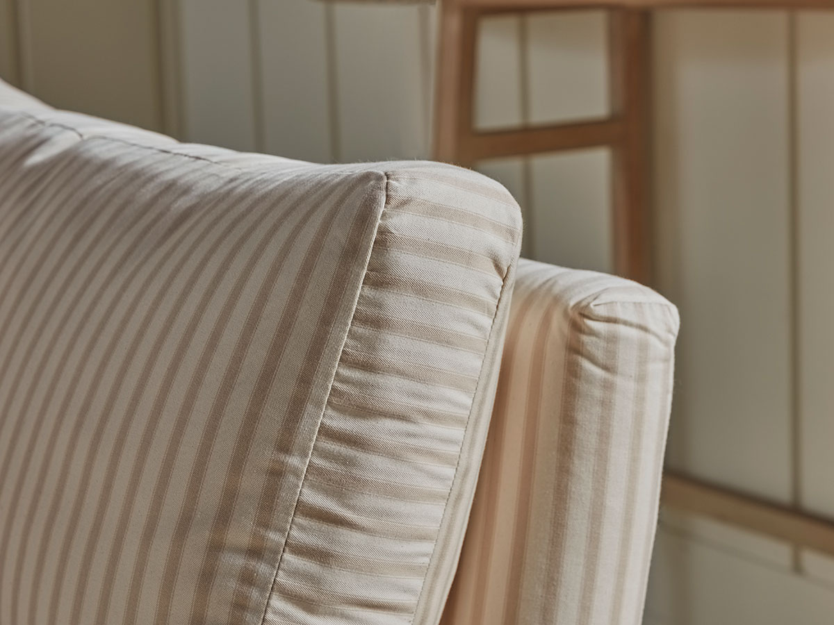 Product photograph of Dinan Two Seater Soft Eau De Nil Cotton Stripe from Cox and Cox.